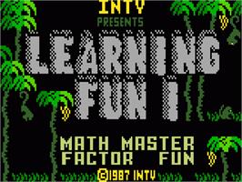 Title screen of Learning Fun I: Math Master Factor Fun on the Mattel Intellivision.