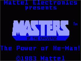 Title screen of Masters of the Universe: The Power of He-Man on the Mattel Intellivision.