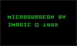 Title screen of Microsurgeon on the Mattel Intellivision.