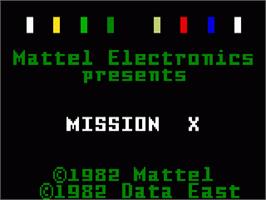 Title screen of Mission-X on the Mattel Intellivision.
