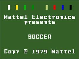 Title screen of NASL Soccer on the Mattel Intellivision.