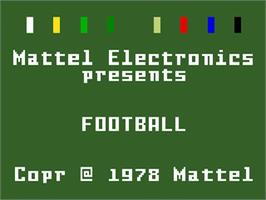 Title screen of NFL Football on the Mattel Intellivision.