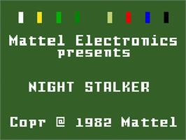 Title screen of Night Stalker on the Mattel Intellivision.