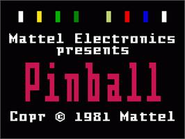 Title screen of Pinball on the Mattel Intellivision.