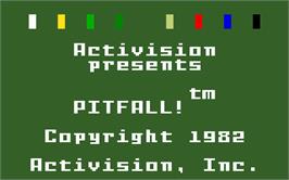 Title screen of Pitfall on the Mattel Intellivision.