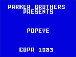 Title screen of Popeye on the Mattel Intellivision.