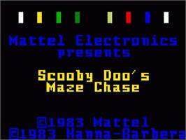 Title screen of Scooby Doo's Maze Chase on the Mattel Intellivision.