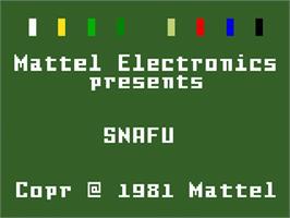 Title screen of Snafu on the Mattel Intellivision.