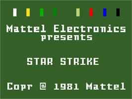 Title screen of Star Strike on the Mattel Intellivision.