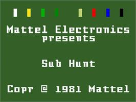 Title screen of Sub Hunt on the Mattel Intellivision.