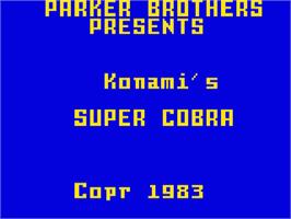 Title screen of Super Cobra on the Mattel Intellivision.