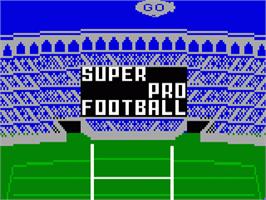 Title screen of Super Pro Football on the Mattel Intellivision.