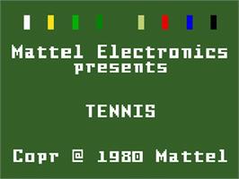 Title screen of Tennis on the Mattel Intellivision.