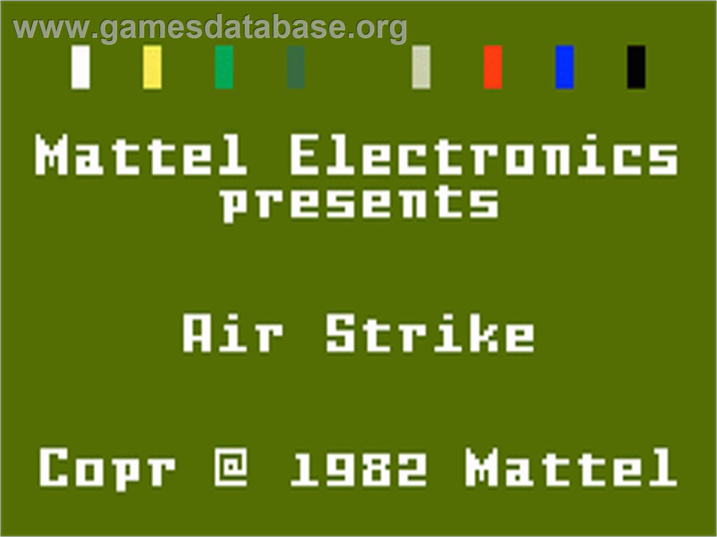 Air Strike - Mattel Intellivision - Artwork - Title Screen