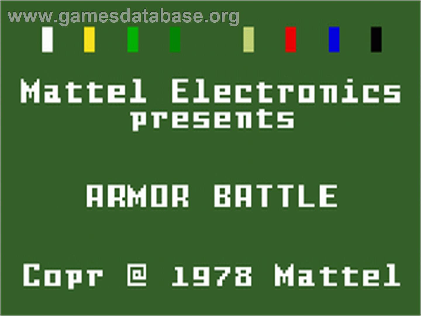 Armor Battle - Mattel Intellivision - Artwork - Title Screen