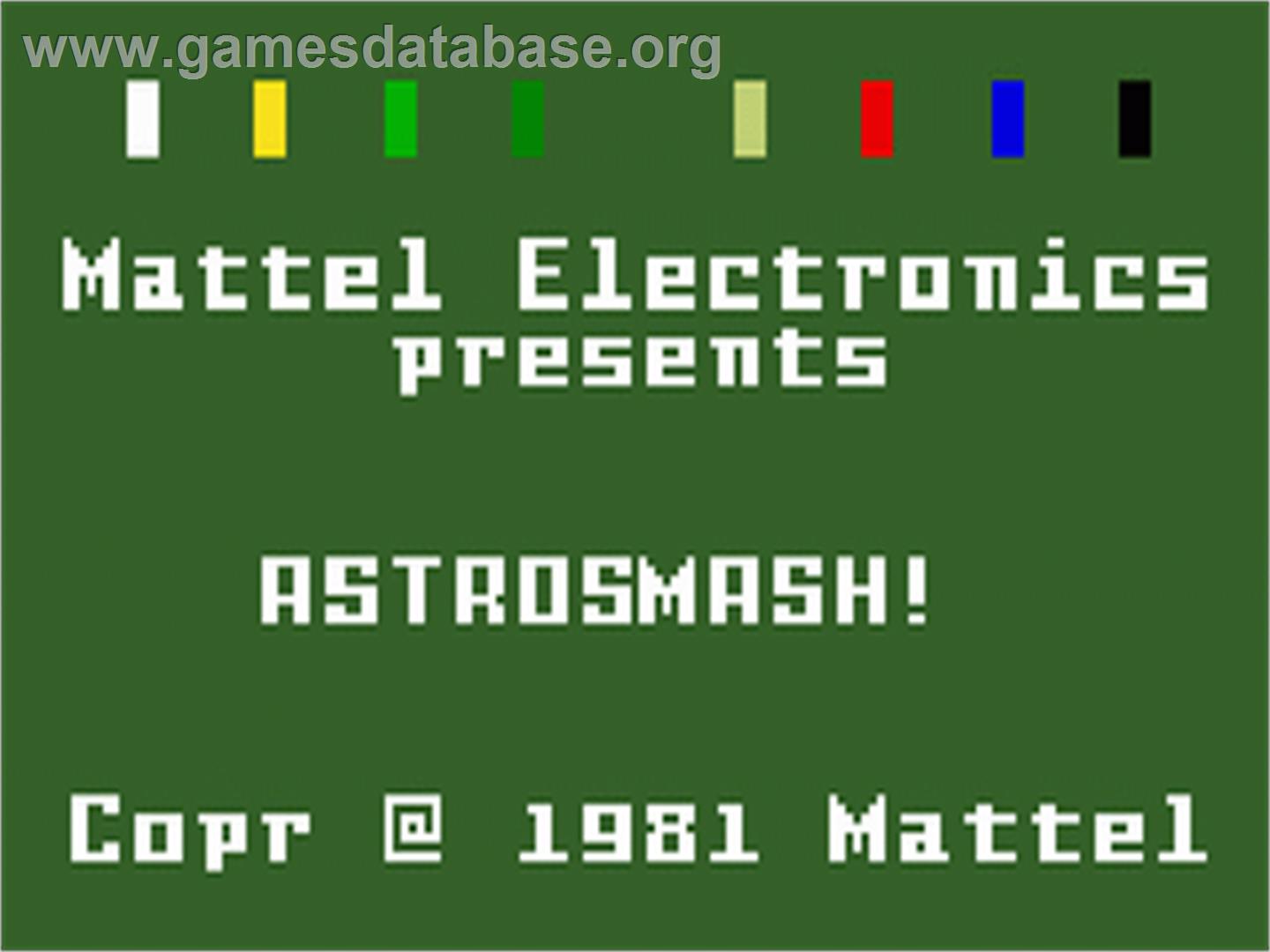 Astrosmash: Meteor - Mattel Intellivision - Artwork - Title Screen