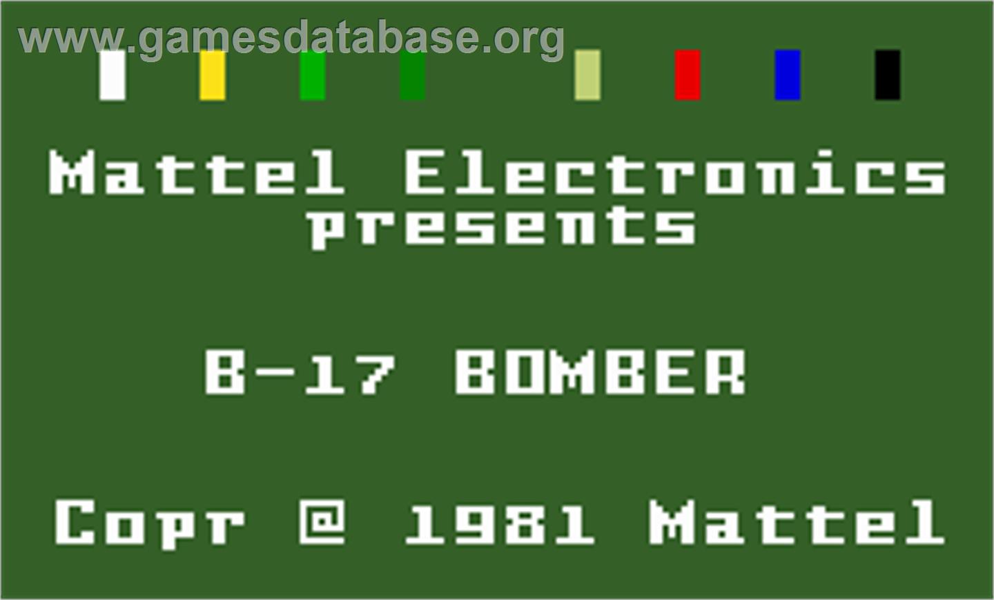 B-17 Bomber - Mattel Intellivision - Artwork - Title Screen