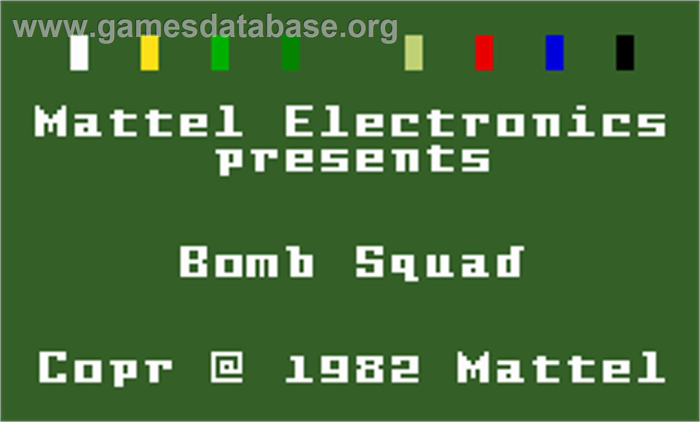 Bomb Squad - Mattel Intellivision - Artwork - Title Screen