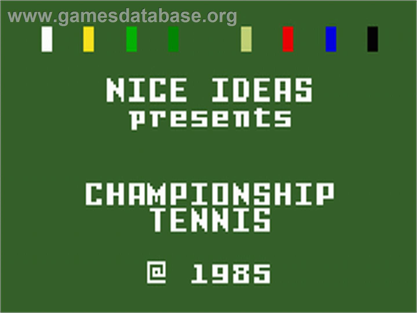 Championship Tennis - Mattel Intellivision - Artwork - Title Screen