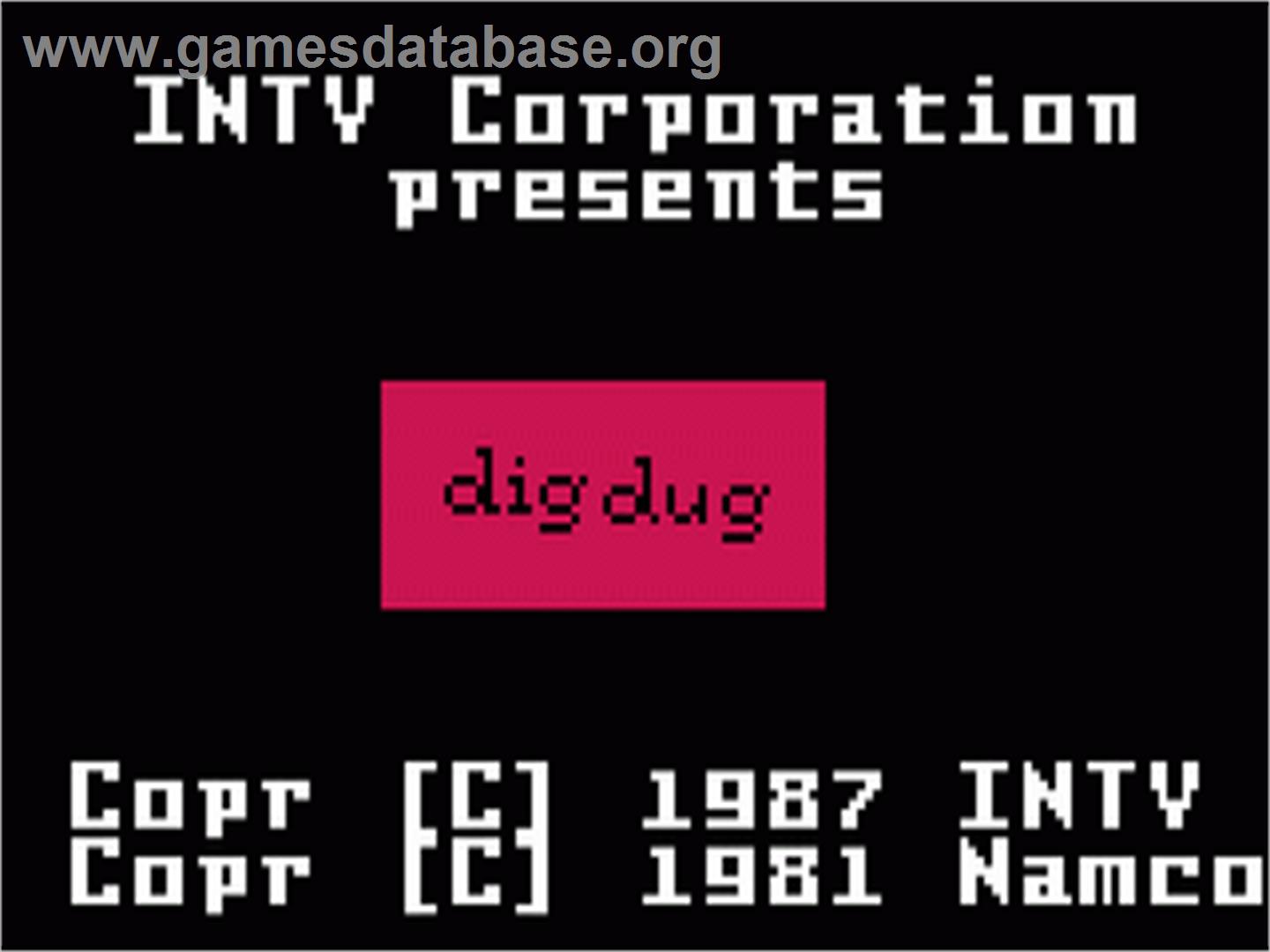 Dig Dug - Mattel Intellivision - Artwork - Title Screen
