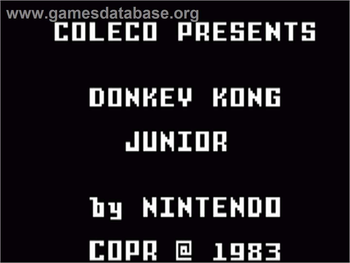Donkey Kong Junior - Mattel Intellivision - Artwork - Title Screen