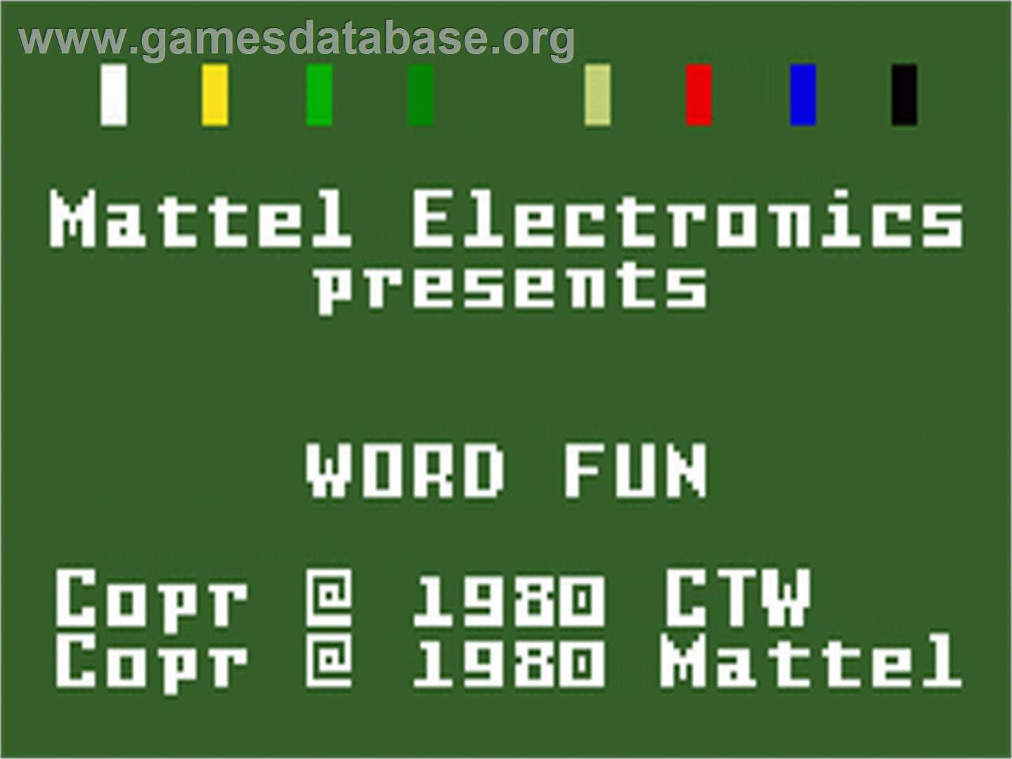 Electric Company: Word Fun - Mattel Intellivision - Artwork - Title Screen