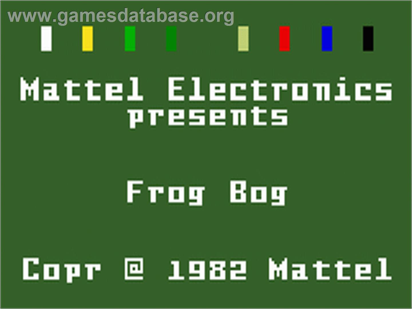Frog Bog - Mattel Intellivision - Artwork - Title Screen