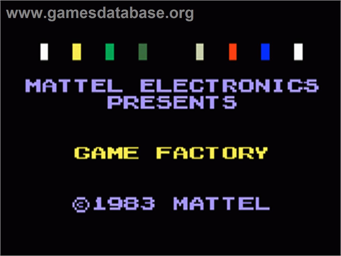 Game Factory - Mattel Intellivision - Artwork - Title Screen