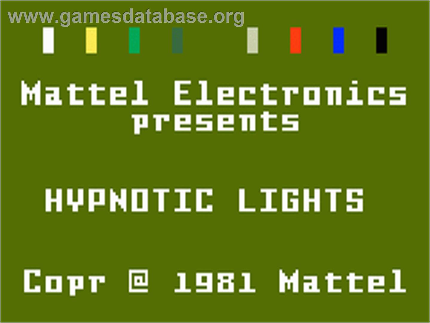 Hypnotic Lights - Mattel Intellivision - Artwork - Title Screen