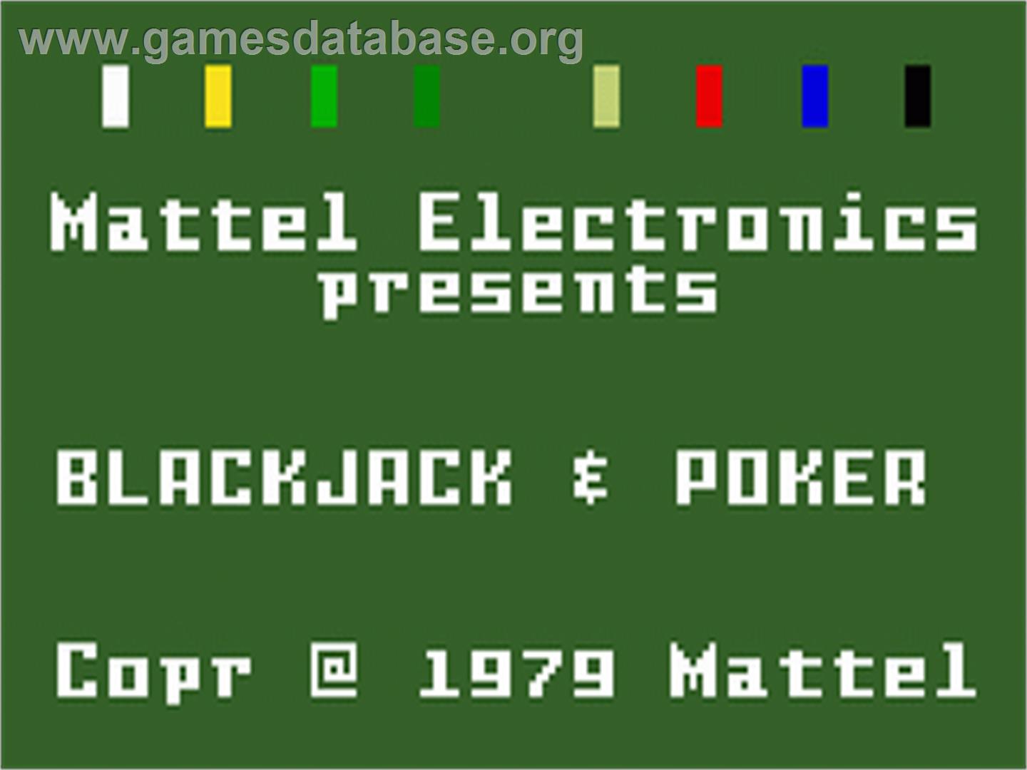 Las Vegas Blackjack and Poker - Mattel Intellivision - Artwork - Title Screen