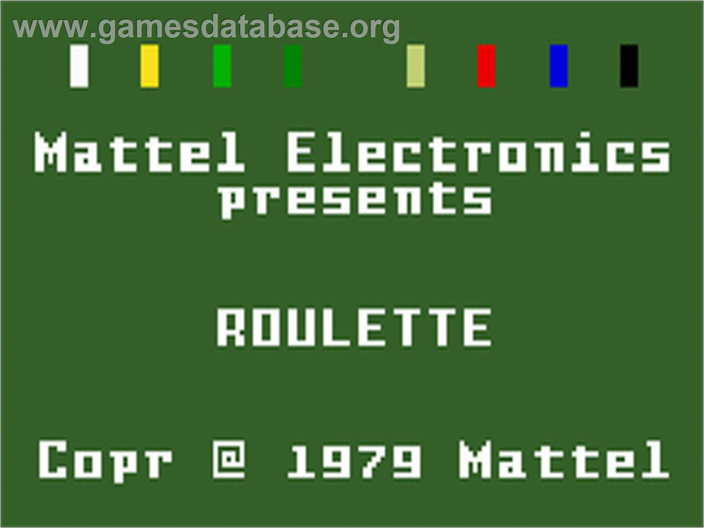 Las Vegas Roulette - Mattel Intellivision - Artwork - Title Screen