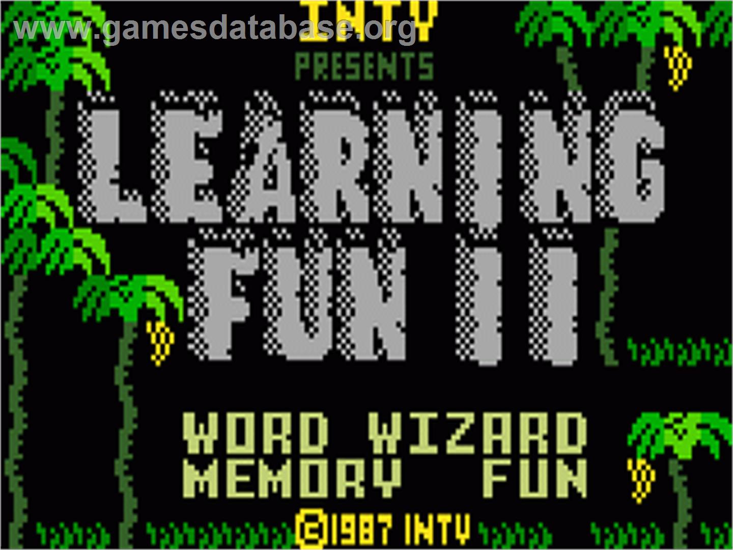 Learning Fun II: Word Wizard Memory Fun - Mattel Intellivision - Artwork - Title Screen