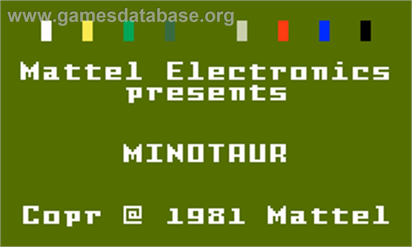 Minotaur (Version 1) - Mattel Intellivision - Artwork - Title Screen