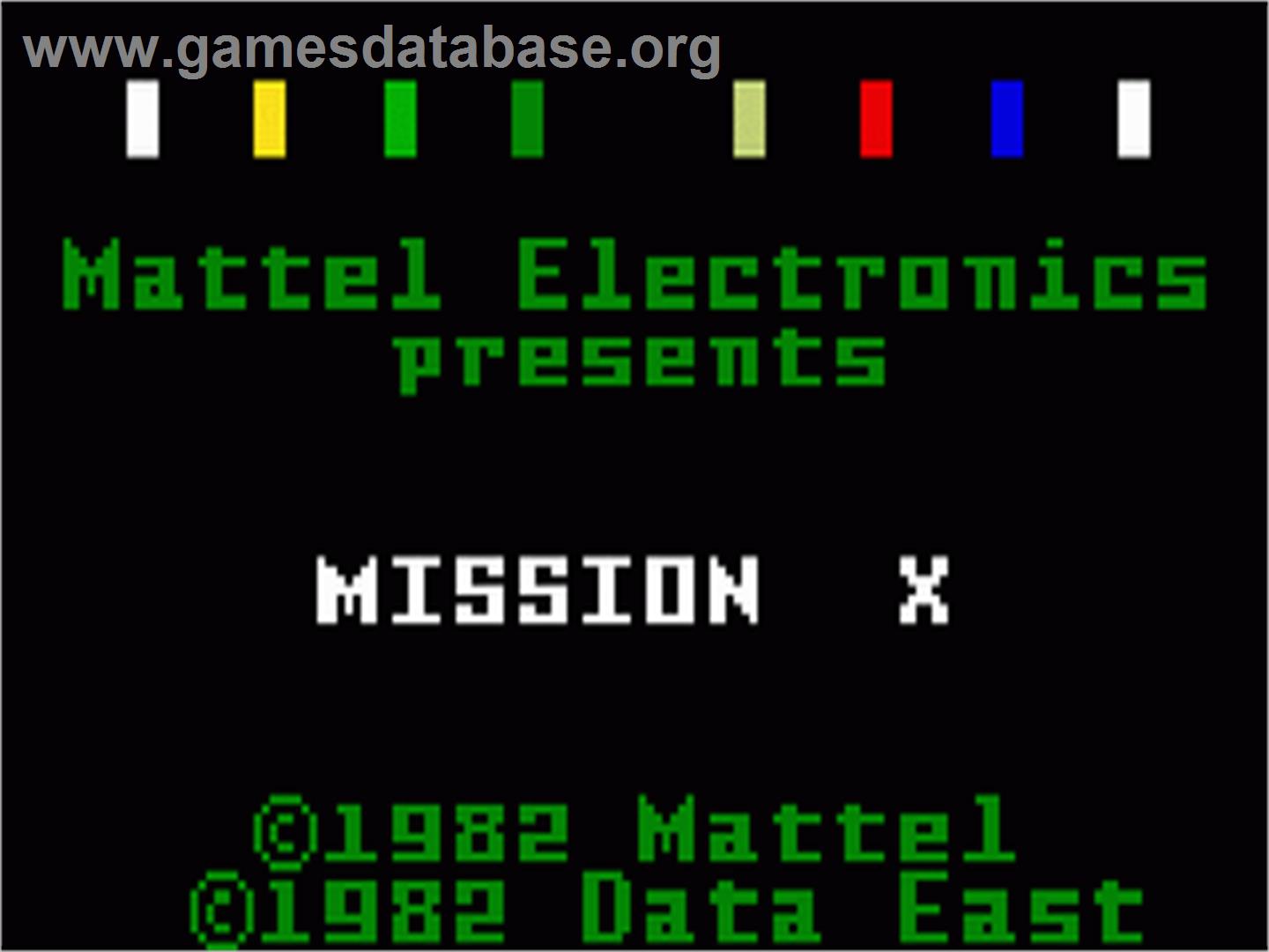 Mission-X - Mattel Intellivision - Artwork - Title Screen