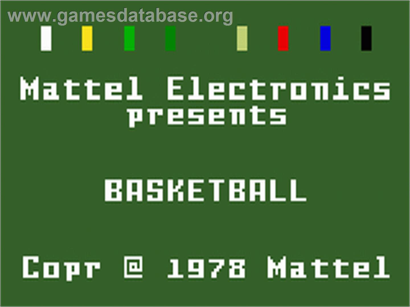NBA Basketball - Mattel Intellivision - Artwork - Title Screen