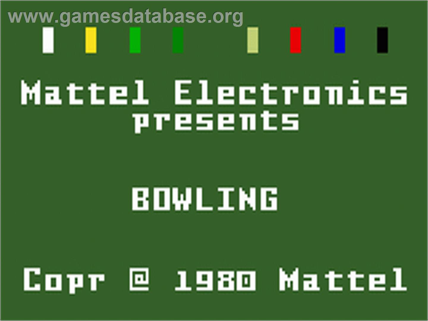 PBA Bowling - Mattel Intellivision - Artwork - Title Screen