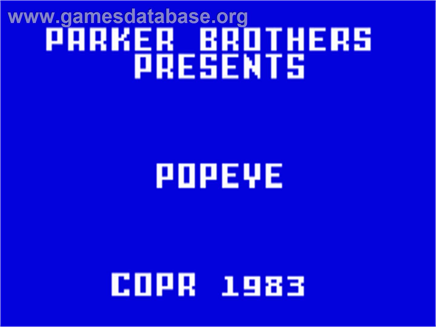 Popeye - Mattel Intellivision - Artwork - Title Screen