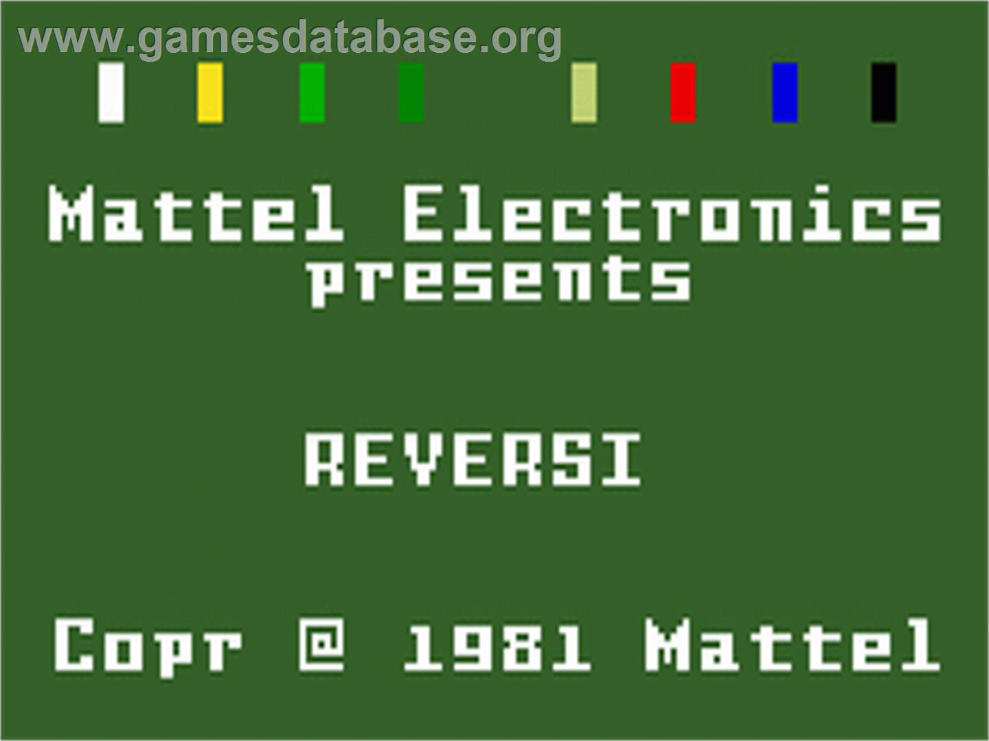Reversi - Mattel Intellivision - Artwork - Title Screen