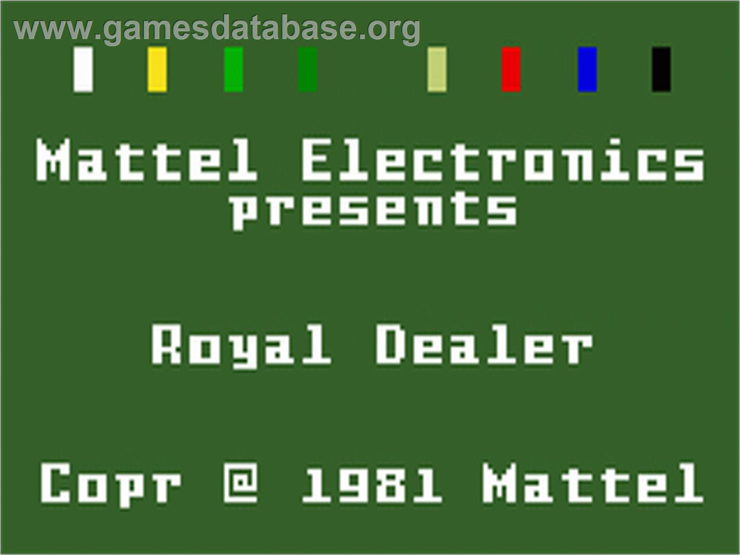 Royal Dealer - Mattel Intellivision - Artwork - Title Screen