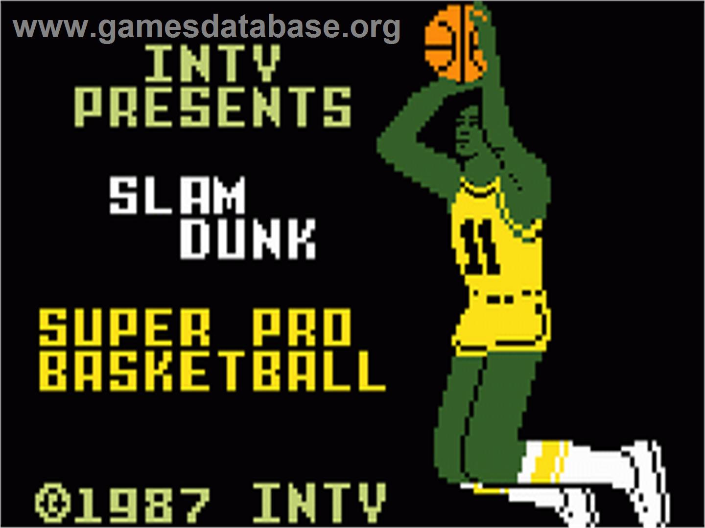 Slam Dunk: Super Pro Basketball - Mattel Intellivision - Artwork - Title Screen