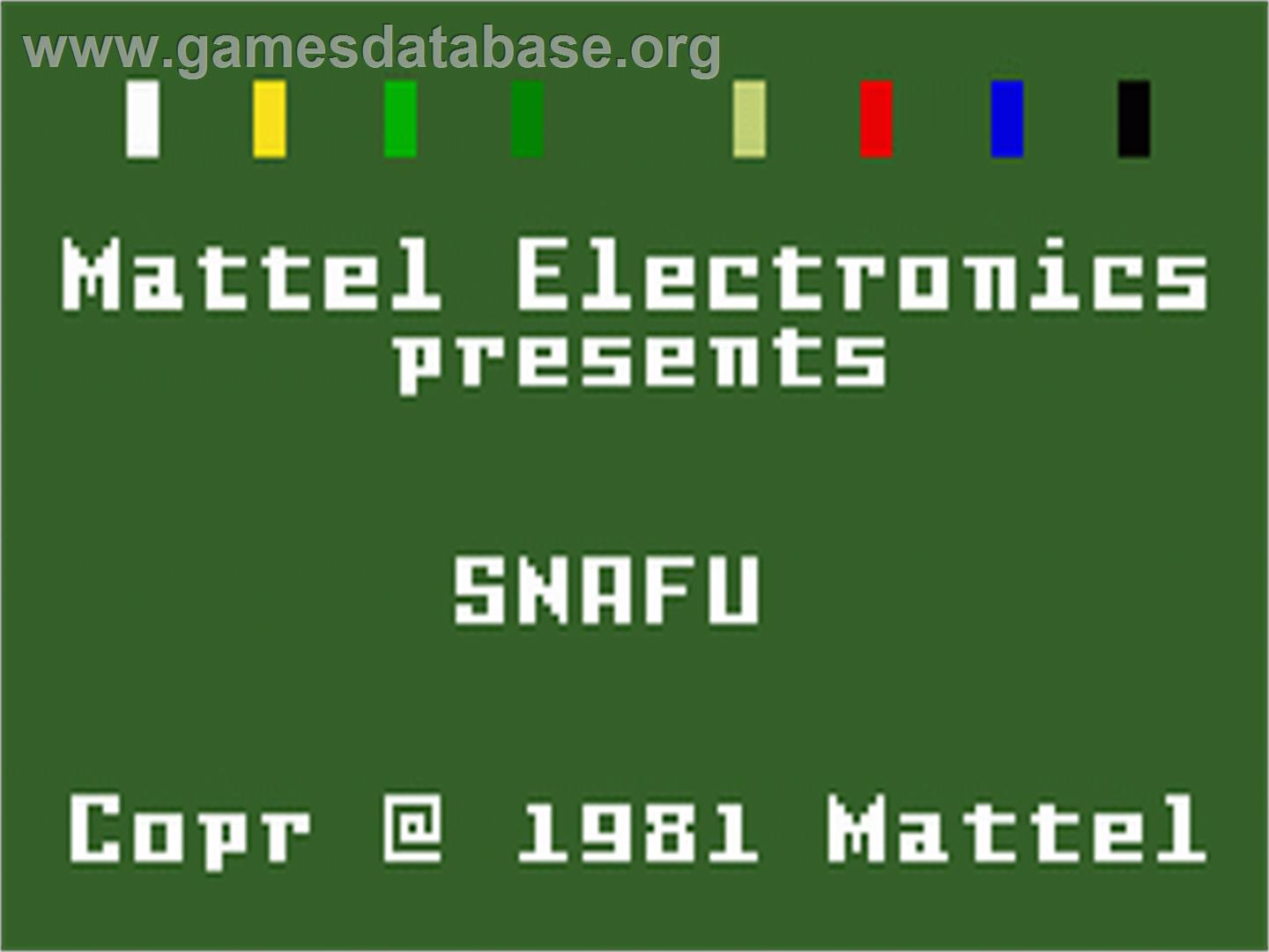 Snafu - Mattel Intellivision - Artwork - Title Screen