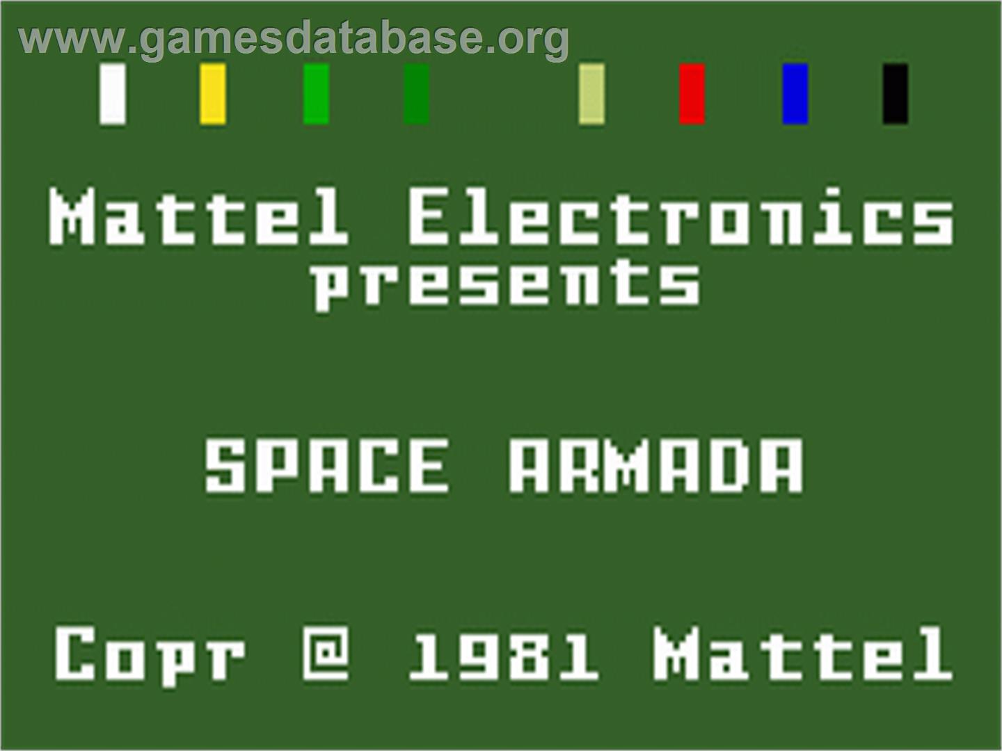 Space Armada - Mattel Intellivision - Artwork - Title Screen
