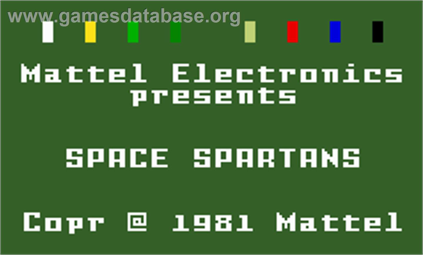 Space Spartans - Mattel Intellivision - Artwork - Title Screen