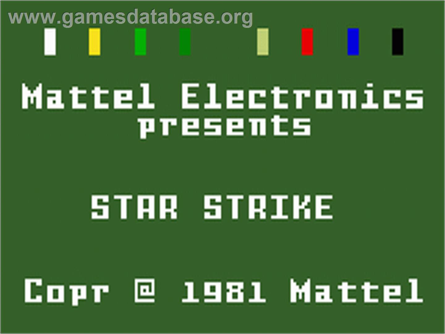Star Strike - Mattel Intellivision - Artwork - Title Screen