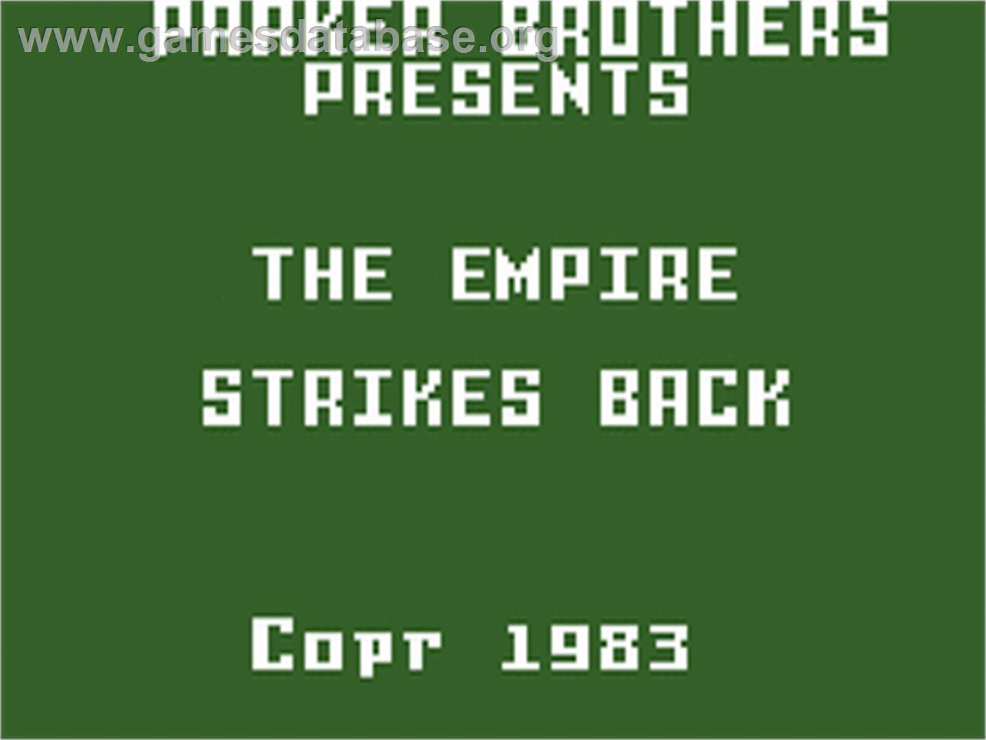 Star Wars: The Empire Strikes Back - Mattel Intellivision - Artwork - Title Screen