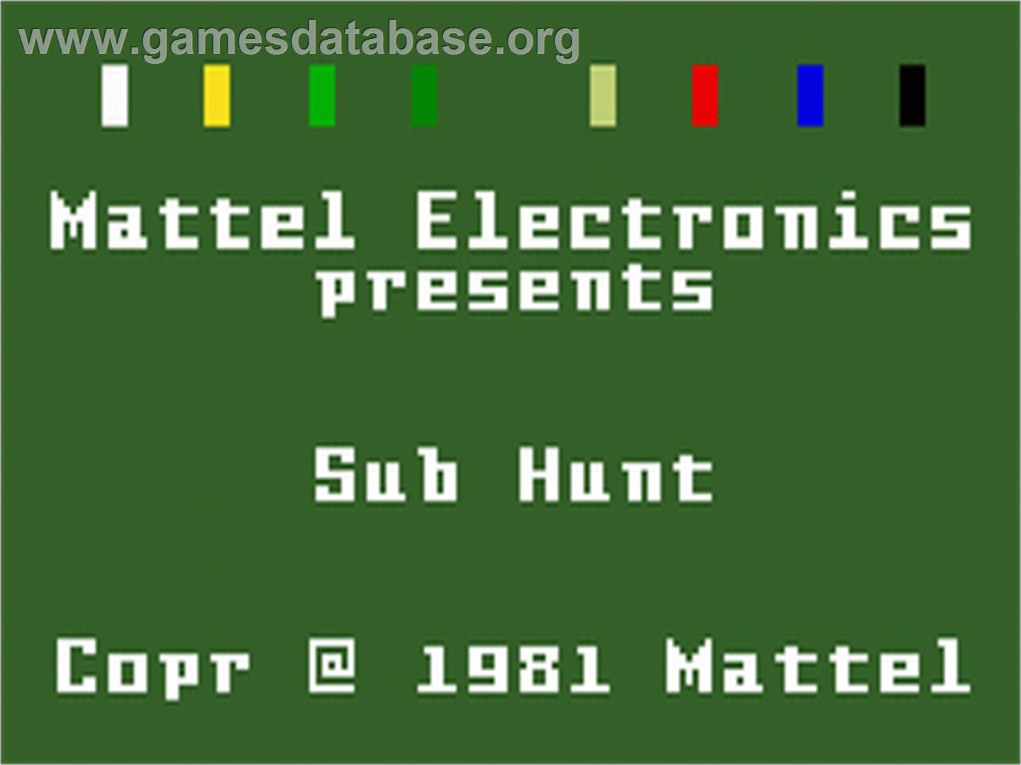 Sub Hunt - Mattel Intellivision - Artwork - Title Screen