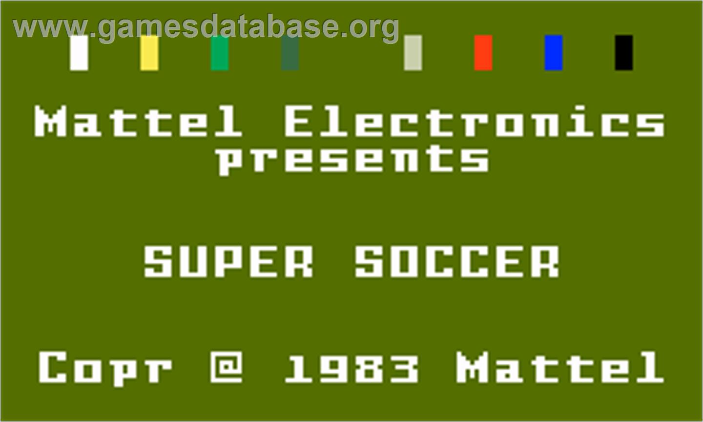 Super NASL Soccer - Mattel Intellivision - Artwork - Title Screen