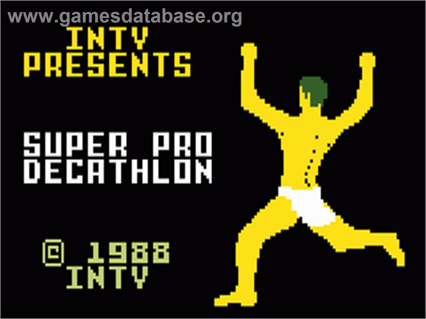 Super Pro Decathlon - Mattel Intellivision - Artwork - Title Screen