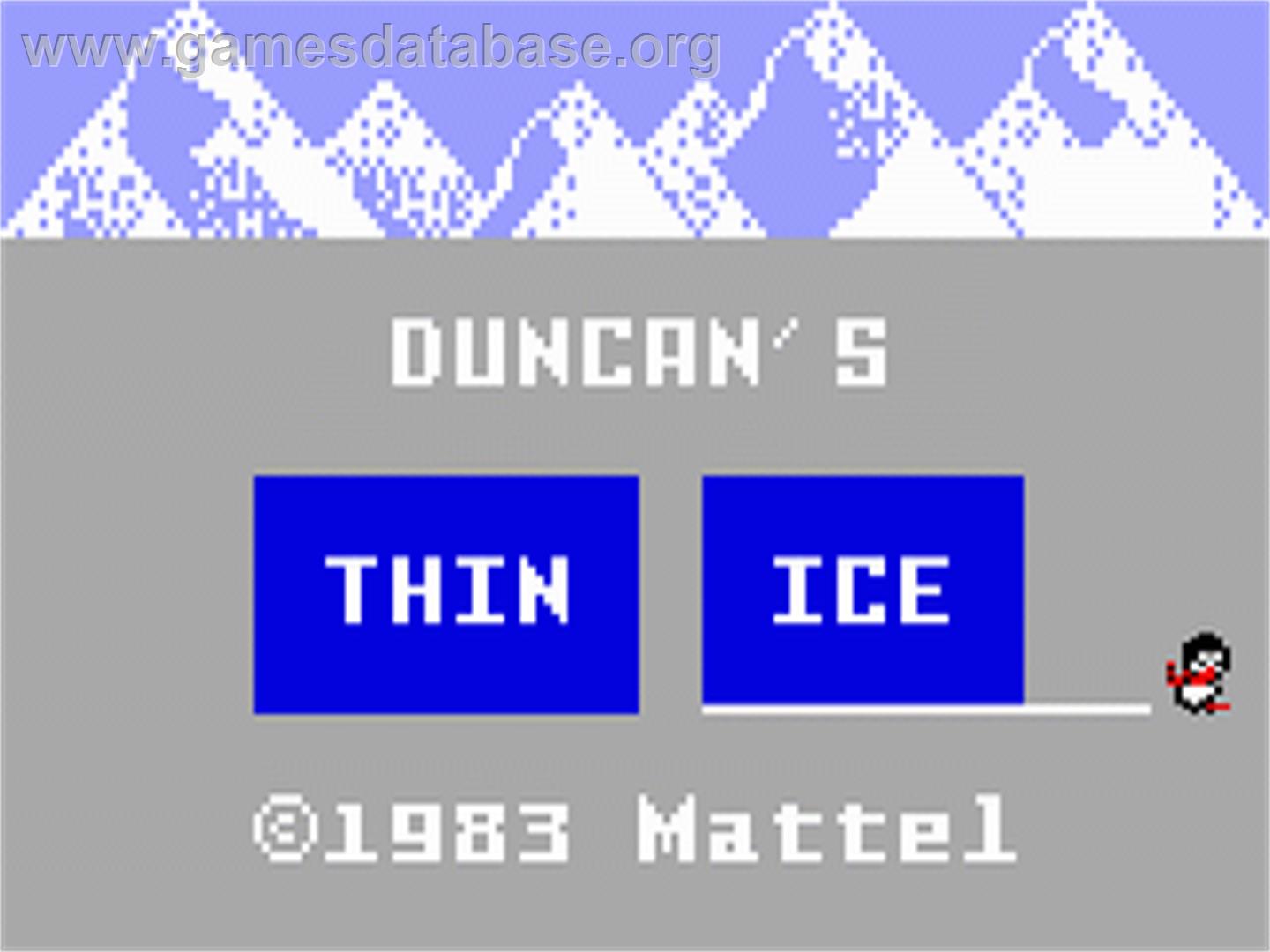 Thin Ice - Mattel Intellivision - Artwork - Title Screen