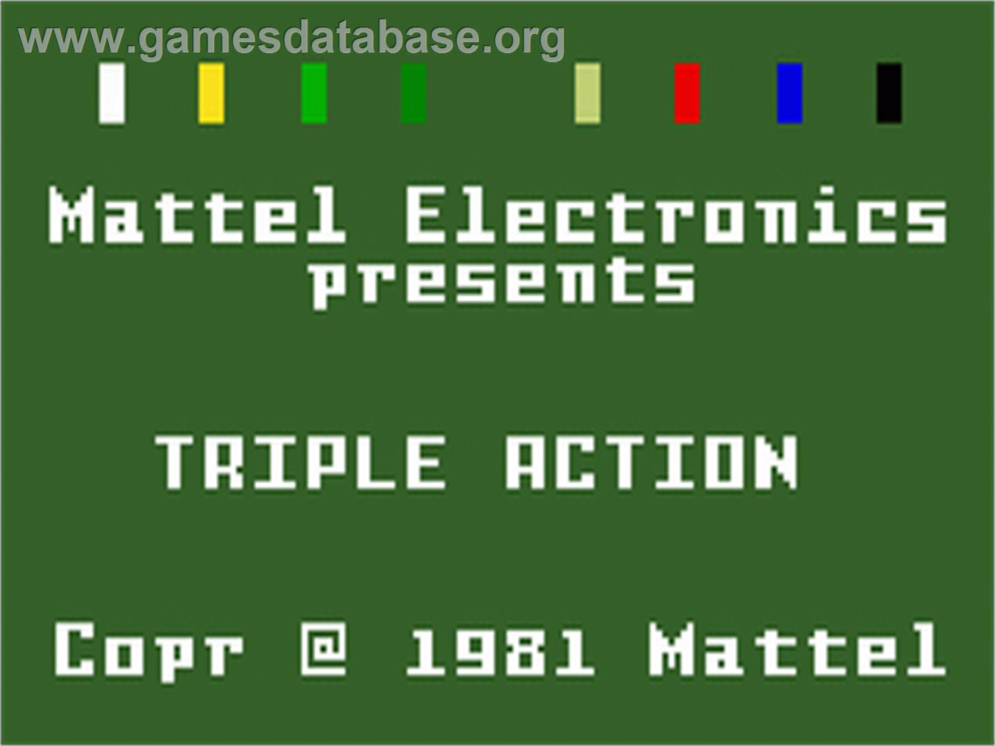 Triple Action - Mattel Intellivision - Artwork - Title Screen